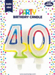BIRTHDAY CANDLE 40 GLITTER (6834-40-OBB)
